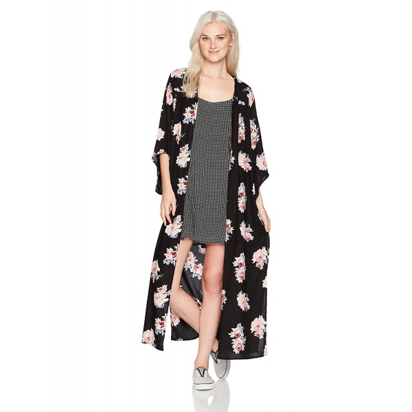 Angie Womens Floral Duster Kimono