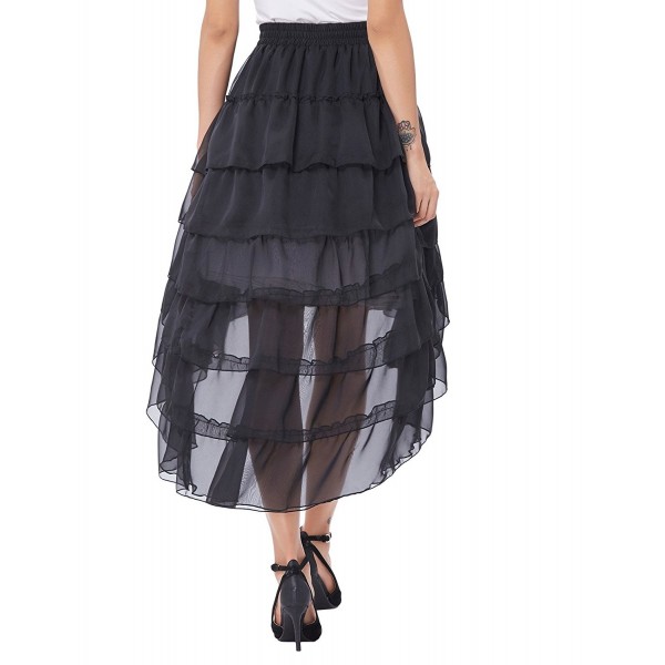 Women's Lace Steampunk Gothic Ruffled Skirt Vintage Pirate Skirt With ...