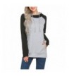 Womens Contrast Sweatshirts Pullovers Kangaroo