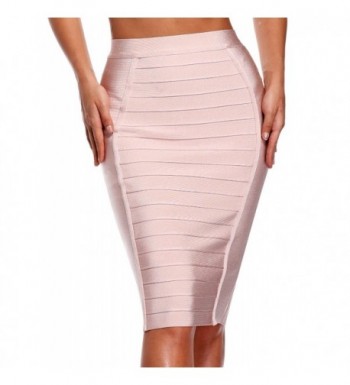 Women's Stripe Wear To Work Bandage Bodycon Midi Skirts H1863 - Pink ...