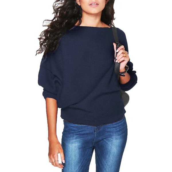 FOUNDO Batwing Knitted Pullover Knitwear