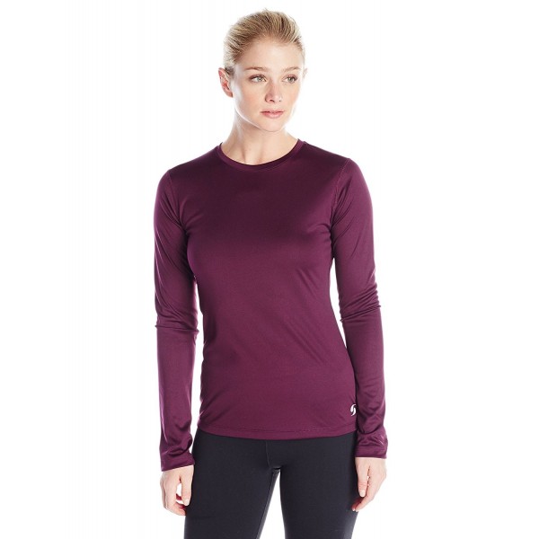 Women's Mesh Insert Long-Sleeve Top - Potent Purple - CE126Z6YC7L