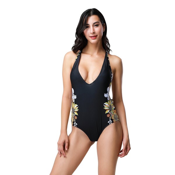 Coral Way Sunflower Printing Swimsuit