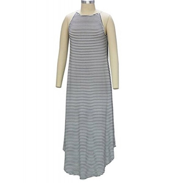 Women's Summer Casual Stripe Sleeveless Loose Beach Maxi Dress - Stripe ...