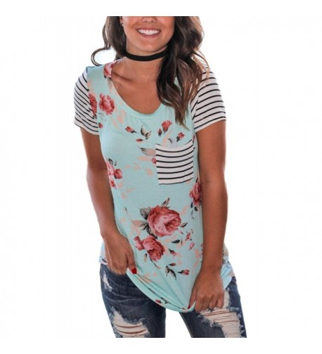 Womens Spring Summer Floral Striped