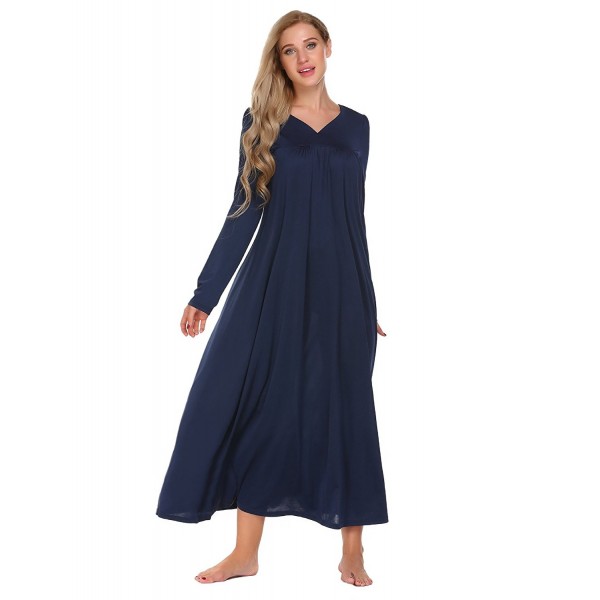 Long Sleeve Victorian Nightgown Sexy Sleepwear Maxi Dress For Women (S ...