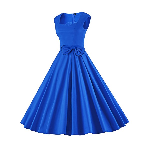 Women's 1950s Style Vintage Rockabilly Swing Bow-Knot Party Dress ...