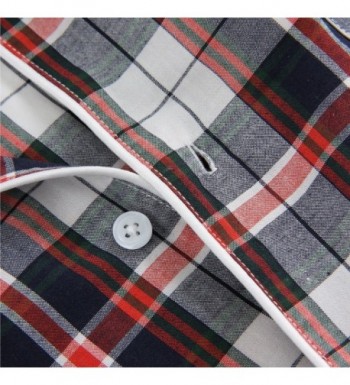 Men's Cotton Woven Short Sleepwear Pajama Set - Navy & Red - C117YLA5Z9H
