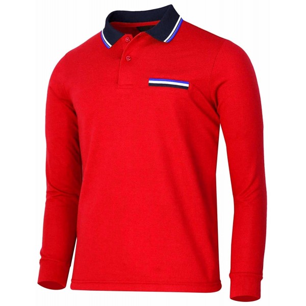 BCPOLO Sleeve Pique Cotton Shirts red