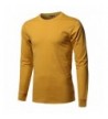 Causal Cotton Sleeve T Shirt Mustard