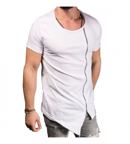 Extended Irregular T Shirt Zipper Asymmetrical