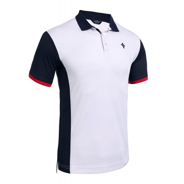 Men's Casual Contrast Color Classic Short Sleeve Performance Polo Shirt ...