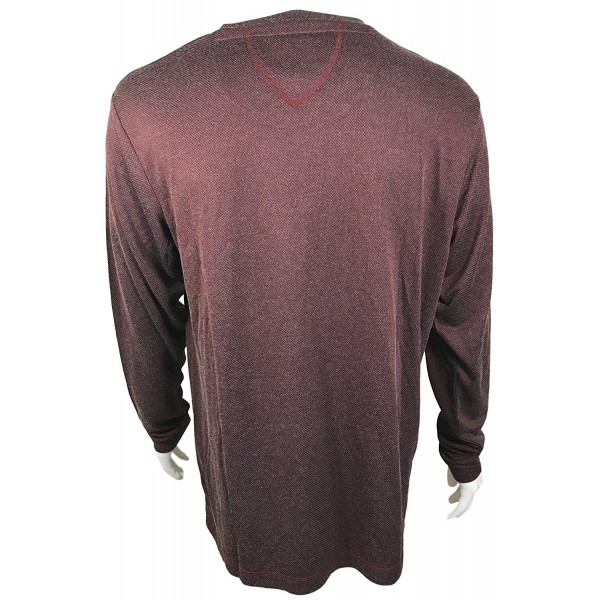 Men's Long Sleeve Brushed Fabric V-Neck Shirt - Rum - CE1833ASOHD