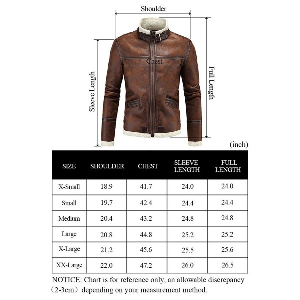 Men's Faux Leather Jacket Brown Motorcycle Bomber Shearling Suede Stand ...
