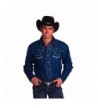 Cotton Retro Western Cowboy Shirt Denim Medium
