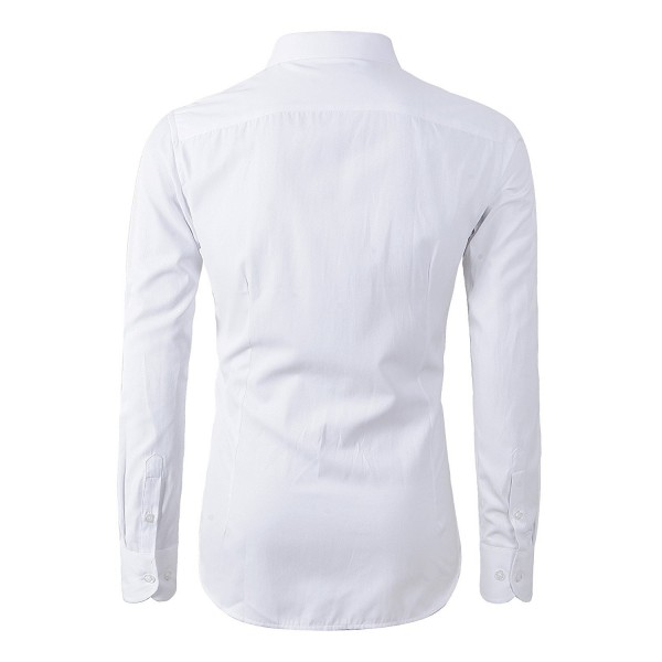 Mens Long Sleeve Slim Fit Dress Shirts - White - CC1857D3N4U