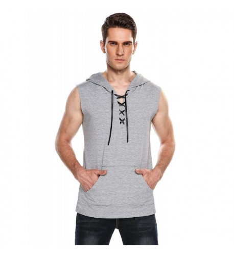 Goodfans Hipster Sleeveless Lace up Pullover