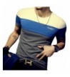8sanlione Casual Short Sleeve Contrast T Shirt