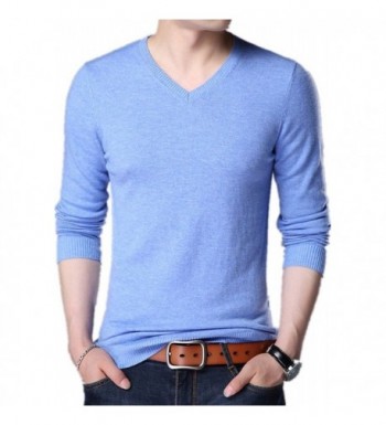 Men's 100% Soft Wool Full Sweater Perfect Slim Fit V-Neck Sweater ...
