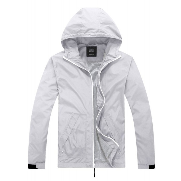 ZSHOW Mens Lightweight Packable Windproof Hooded Jacket Quick Dry Windbreaker