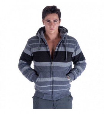 Leehanton Stripe Sherpa Lined Sweatshirt X Large