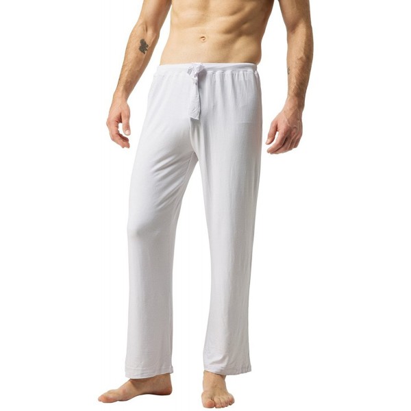White Cotton Yoga Pants Men