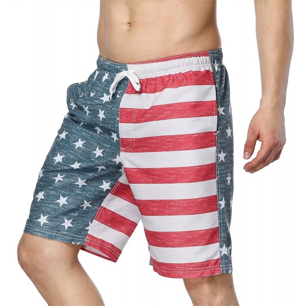 Men's Swim Trunks USA American Flag Beach Board Shorts - American Flag1 ...