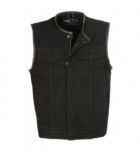 CLUBVEST Mens Collarless Club Vest Zipper BLACK 8X