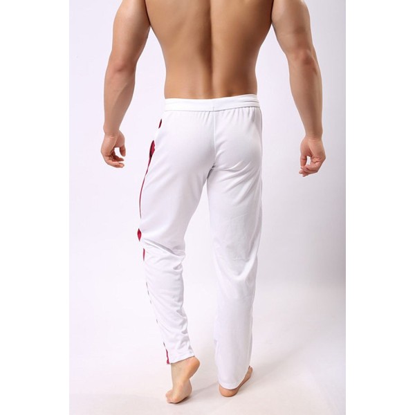 Men`s Gym Yoga Pants Knit Pajama Lounge Pilates Pants - White - CW1840MES6U