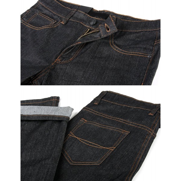 Men's Slim Cut Skinny Fit Stretch Raw Denim Pants Classic Five Pocket ...