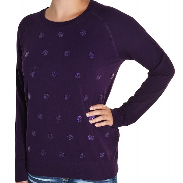 Kersh Embellished Pullover Sweatshirt Purple
