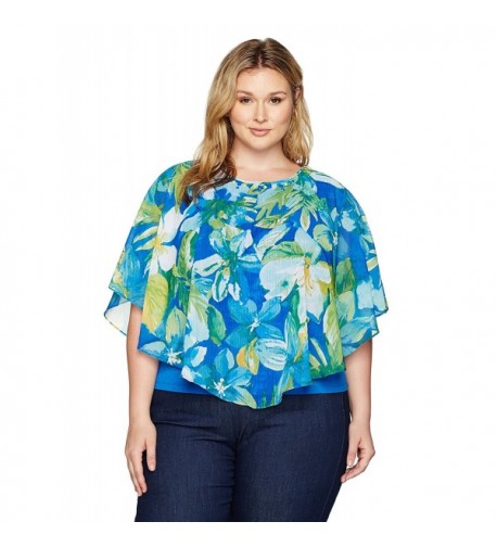 Alfred Dunner Womens Tropical Overlay