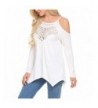 LuckyMore Shoulder Blouse Shirts Sleeve